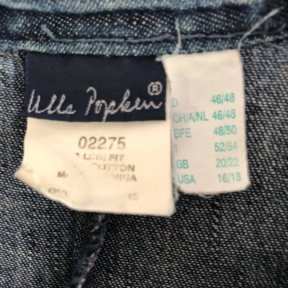 Ulla Popken Denim Button Front Short Sleeve Dress US 16/18 - Picture 3 of 6